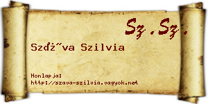 Száva Szilvia névjegykártya